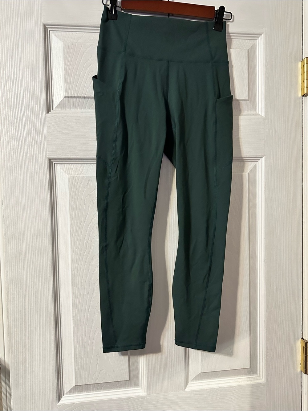 Fabletics Forest Green High-Rise Leggings with Side Pockets